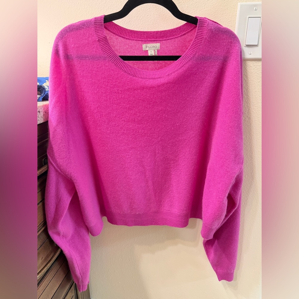 Pilcro Pink Crewneck 100% Cashmere Sweater. Size XL. By Anthropologie.